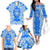 Greece Baroque Pattern Family Matching Off The Shoulder Long Sleeve Dress and Hawaiian Shirt with Greek Flag Crest and Country Map