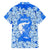 Greece Baroque Pattern Family Matching Off The Shoulder Long Sleeve Dress and Hawaiian Shirt with Greek Flag Crest and Country Map