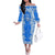 Greece Baroque Pattern Family Matching Off The Shoulder Long Sleeve Dress and Hawaiian Shirt with Greek Flag Crest and Country Map