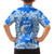 Greece Baroque Pattern Family Matching Off Shoulder Maxi Dress and Hawaiian Shirt with Greek Flag Crest and Country Map