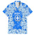 Greece Baroque Pattern Family Matching Off Shoulder Maxi Dress and Hawaiian Shirt with Greek Flag Crest and Country Map