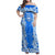 Greece Baroque Pattern Family Matching Off Shoulder Maxi Dress and Hawaiian Shirt with Greek Flag Crest and Country Map