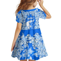Greece Baroque Pattern Family Matching Off Shoulder Short Dress and Hawaiian Shirt with Greek Flag Crest and Country Map