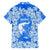 Greece Baroque Pattern Family Matching Short Sleeve Bodycon Dress and Hawaiian Shirt with Greek Flag Crest and Country Map