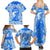 Greece Baroque Pattern Family Matching Summer Maxi Dress and Hawaiian Shirt with Greek Flag Crest and Country Map
