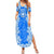Greece Baroque Pattern Family Matching Summer Maxi Dress and Hawaiian Shirt with Greek Flag Crest and Country Map