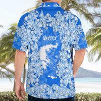 Greece Baroque Pattern Hawaiian Shirt with Greek Flag Crest and Country Map