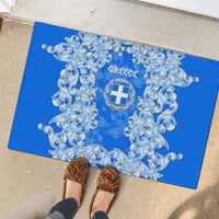 Greece Baroque Pattern Rubber Doormat with Greek Flag Crest and Country Map