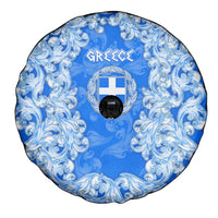 Greece Baroque Pattern Spare Tire Cover with Greek Flag Crest and Country Map