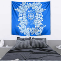Greece Baroque Pattern Tapestry with Greek Flag Crest and Country Map