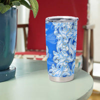 Greece Baroque Pattern Tumbler Cup with Greek Flag Crest and Country Map