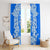 Greece Baroque Pattern Window Curtain with Greek Flag Crest and Country Map