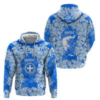 Greece Baroque Pattern Zip Hoodie with Greek Flag Crest and Country Map