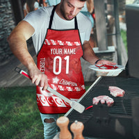 Personalized Turkey Football Bozkurt Mascot Apron Turkish Flag Crescent Moon Red And White Comic Art