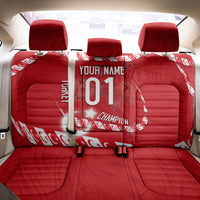Personalized Turkey Football Bozkurt Mascot Back Car Seat Cover Turkish Flag Crescent Moon Red And White Comic Art
