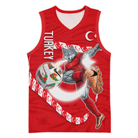 Personalized Turkey Football Bozkurt Mascot Basketball Jersey Turkish Flag Crescent Moon Red And White Comic Art