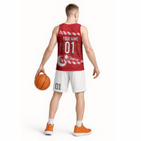 Personalized Turkey Football Bozkurt Mascot Basketball Jersey Turkish Flag Crescent Moon Red And White Comic Art