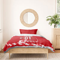 Personalized Turkey Football Bozkurt Mascot Bedding Set Turkish Flag Crescent Moon Red And White Comic Art