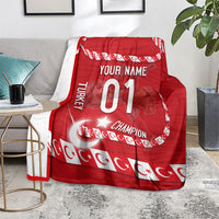 Personalized Turkey Football Bozkurt Mascot Blanket Turkish Flag Crescent Moon Red And White Comic Art