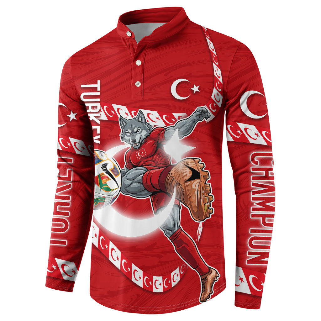 Personalized Turkey Football Bozkurt Mascot Button Sweatshirt Turkish Flag Crescent Moon Red And White Comic Art