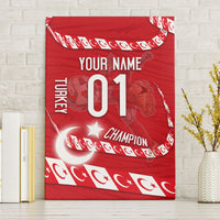 Personalized Turkey Football Bozkurt Mascot Canvas Wall Art Turkish Flag Crescent Moon Red And White Comic Art