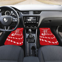 Personalized Turkey Football Bozkurt Mascot Car Mats Turkish Flag Crescent Moon Red And White Comic Art