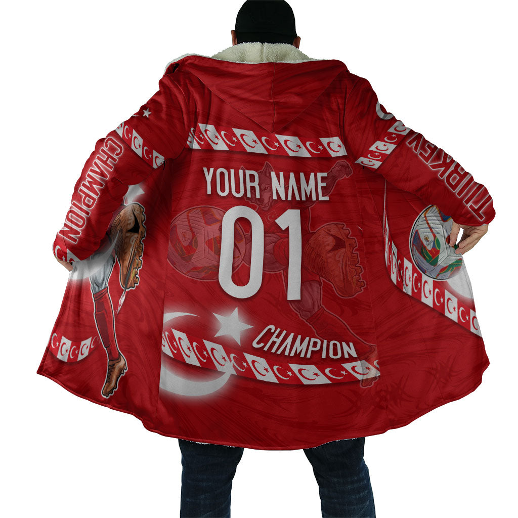 Personalized Turkey Football Bozkurt Mascot Cloak Turkish Flag Crescent Moon Red And White Comic Art