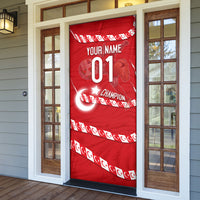Personalized Turkey Football Bozkurt Mascot Door Cover Turkish Flag Crescent Moon Red And White Comic Art