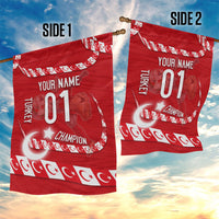Personalized Turkey Football Bozkurt Mascot Garden Flag Turkish Flag Crescent Moon Red And White Comic Art