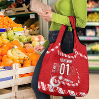 Personalized Turkey Football Bozkurt Mascot Grocery Bag Turkish Flag Crescent Moon Red And White Comic Art