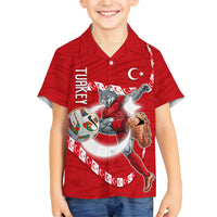 Personalized Turkey Football Bozkurt Mascot Hawaiian Shirt Turkish Flag Crescent Moon Red And White Comic Art