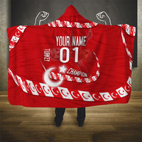 Personalized Turkey Football Bozkurt Mascot Hooded Blanket Turkish Flag Crescent Moon Red And White Comic Art