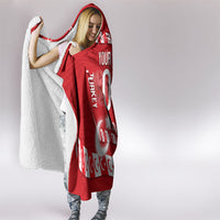 Personalized Turkey Football Bozkurt Mascot Hooded Blanket Turkish Flag Crescent Moon Red And White Comic Art