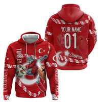 Personalized Turkey Football Bozkurt Mascot Hoodie Turkish Flag Crescent Moon Red And White Comic Art