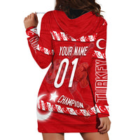 Personalized Turkey Football Bozkurt Mascot Hoodie Dress Turkish Flag Crescent Moon Red And White Comic Art