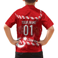 Personalized Turkey Football Bozkurt Mascot Kid Hawaiian Shirt Turkish Flag Crescent Moon Red And White Comic Art
