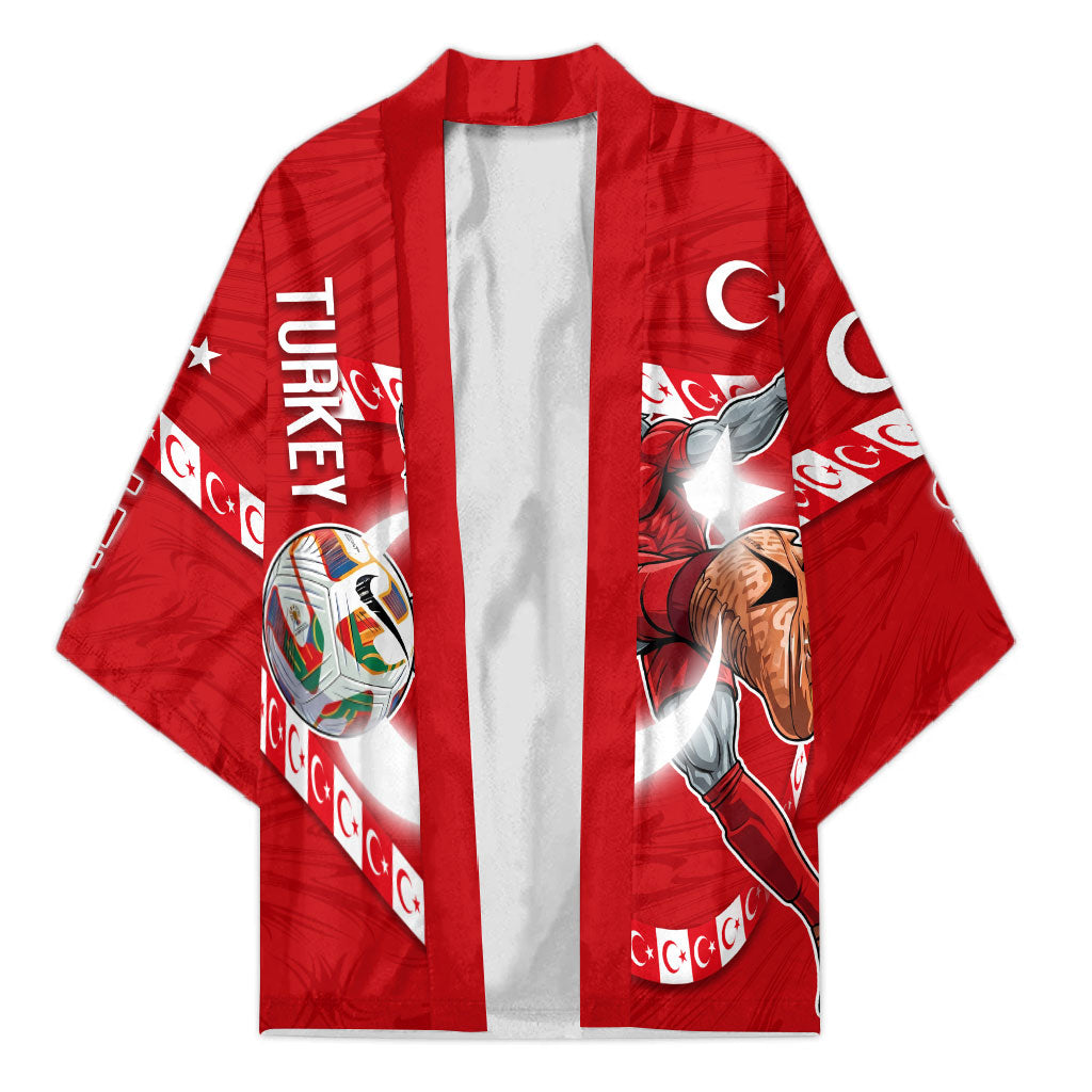 Personalized Turkey Football Bozkurt Mascot Kimono Turkish Flag Crescent Moon Red And White Comic Art