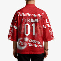 Personalized Turkey Football Bozkurt Mascot Kimono Turkish Flag Crescent Moon Red And White Comic Art