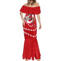 Personalized Turkey Football Bozkurt Mascot Mermaid Dress Turkish Flag Crescent Moon Red And White Comic Art