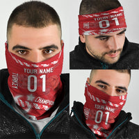 Personalized Turkey Football Bozkurt Mascot Neck Gaiter Turkish Flag Crescent Moon Red And White Comic Art