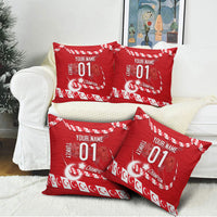 Personalized Turkey Football Bozkurt Mascot Pillow Cover Turkish Flag Crescent Moon Red And White Comic Art