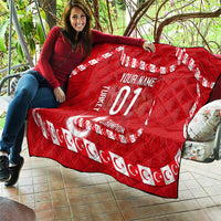 Personalized Turkey Football Bozkurt Mascot Quilt Turkish Flag Crescent Moon Red And White Comic Art