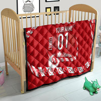 Personalized Turkey Football Bozkurt Mascot Quilt Turkish Flag Crescent Moon Red And White Comic Art
