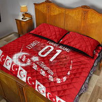 Personalized Turkey Football Bozkurt Mascot Quilt Bed Set Turkish Flag Crescent Moon Red And White Comic Art