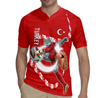 Personalized Turkey Football Bozkurt Mascot Rugby Jersey Turkish Flag Crescent Moon Red And White Comic Art