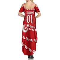 Personalized Turkey Football Bozkurt Mascot Summer Maxi Dress Turkish Flag Crescent Moon Red And White Comic Art