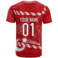 Personalized Turkey Football Bozkurt Mascot T Shirt Turkish Flag Crescent Moon Red And White Comic Art