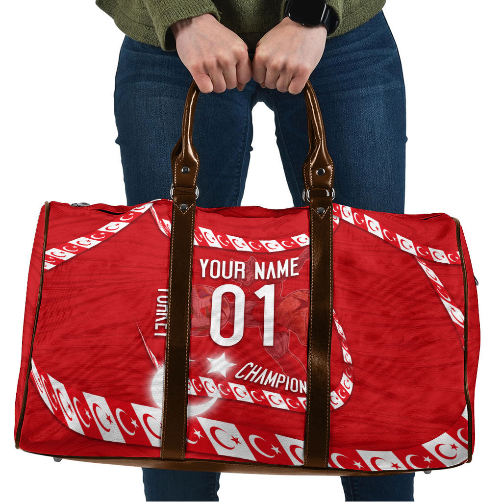 Personalized Turkey Football Bozkurt Mascot Travel Bag Turkish Flag Crescent Moon Red And White Comic Art