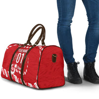 Personalized Turkey Football Bozkurt Mascot Travel Bag Turkish Flag Crescent Moon Red And White Comic Art