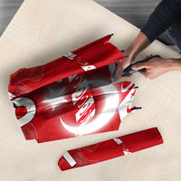 Personalized Turkey Football Bozkurt Mascot Umbrella Turkish Flag Crescent Moon Red And White Comic Art